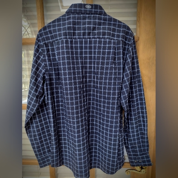 NWT Van Heusen Medium 15-15.5 Slim Fit Blue Checkered Dress Shirt $60 Retail - Picture 2 of 12